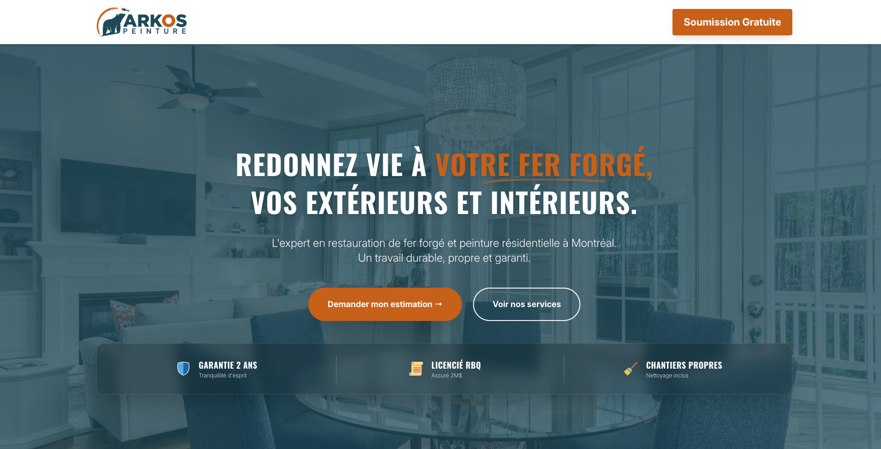 Arkos Peinture - site desktop