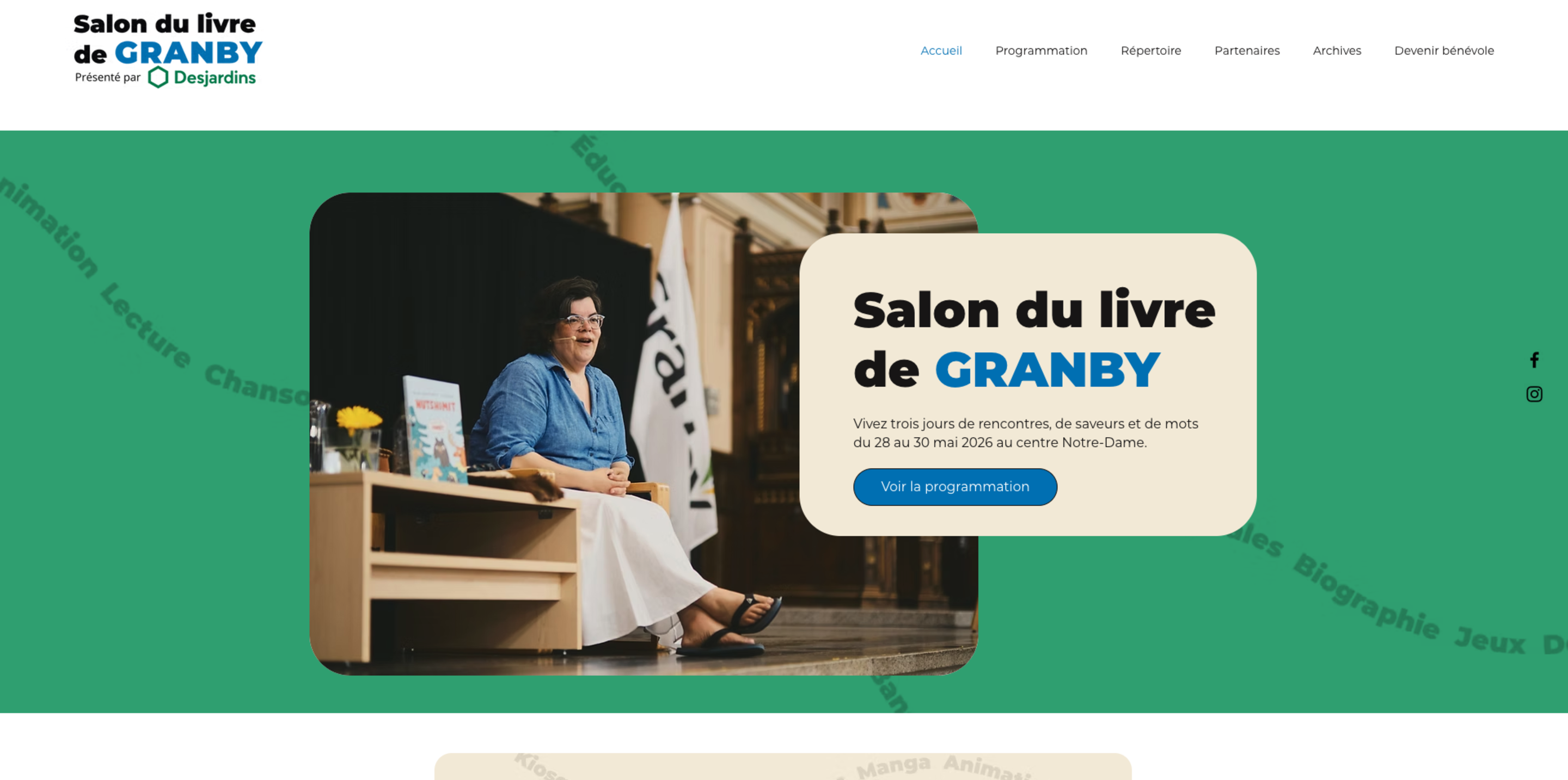 Salon du livre de Granby - site desktop